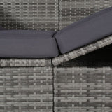 NNEVL Garden Bed with Canopy Grey 205x62 cm Poly Rattan