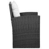 NNEVL 5 Piece Garden Lounge Set with Cushions Poly Rattan Black