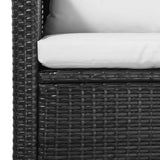 NNEVL 5 Piece Garden Lounge Set with Cushions Poly Rattan Black