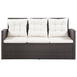NNEVL 5 Piece Garden Lounge Set with Cushions Poly Rattan Brown