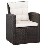 NNEVL 5 Piece Garden Lounge Set with Cushions Poly Rattan Brown