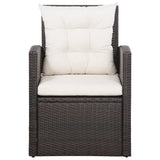 NNEVL 5 Piece Garden Lounge Set with Cushions Poly Rattan Brown