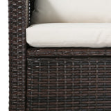 NNEVL 5 Piece Garden Lounge Set with Cushions Poly Rattan Brown