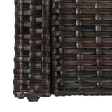 NNEVL 5 Piece Garden Lounge Set with Cushions Poly Rattan Brown