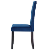 NNEVL Dining Chairs 6 pcs Dark Blue Velvet