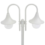NNEVL Garden Post Light E27 220 cm Aluminium 2-Lantern White