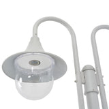 NNEVL Garden Post Light E27 220 cm Aluminium 2-Lantern White