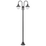 NNEVL Garden Post Light E27 220 cm Aluminium 2-Lantern Bronze