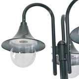 NNEVL Garden Post Light E27 220 cm Aluminium 3-Lantern Dark Green
