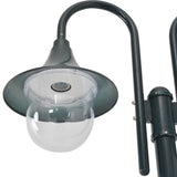 NNEVL Garden Post Light E27 220 cm Aluminium 2-Lantern Dark Green
