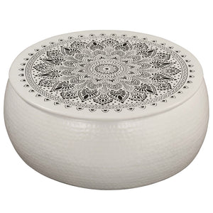 NNEVL Coffee Table Hammered Aluminium 70x30 cm White