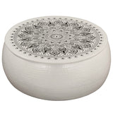 NNEVL Coffee Table Hammered Aluminium 70x30 cm White