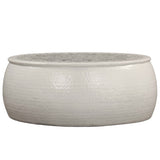 NNEVL Coffee Table Hammered Aluminium 70x30 cm White