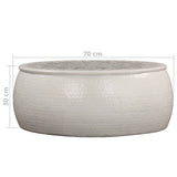 NNEVL Coffee Table Hammered Aluminium 70x30 cm White