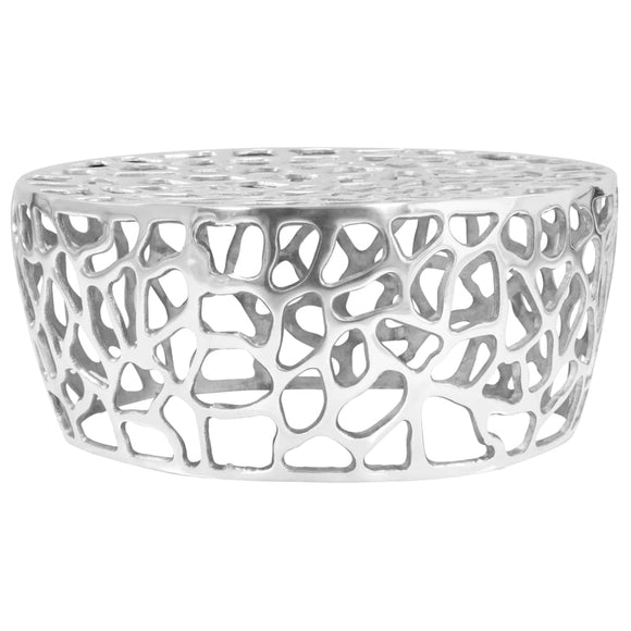 NNEVL Coffee Table Casted Aluminium 70x30 cm Silver
