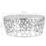NNEVL Coffee Table Casted Aluminium 70x30 cm Silver