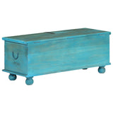 NNEVL Storage Chest Solid Mango Wood Blue 100x40x41 cm