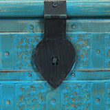 NNEVL Storage Chest Solid Mango Wood Blue 100x40x41 cm