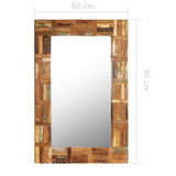 NNEVL Wall Mirror Solid Reclaimed Wood 60x90 cm