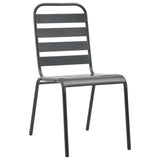 NNEVL Stackable Outdoor Chairs 2 pcs Steel Grey