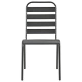 NNEVL Stackable Outdoor Chairs 2 pcs Steel Grey