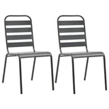 NNEVL 3 Piece Bistro Set Steel Dark Grey