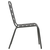 NNEVL 3 Piece Bistro Set Steel Dark Grey