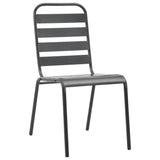 NNEVL 7 Piece Outdoor Dining Set Steel Dark Grey