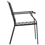 NNEVL Stackable Outdoor Chairs 2 pcs Steel Black