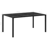 NNEVL Garden Table Grey 190x90x75 cm Poly Rattan and Solid Acacia Wood