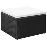 NNEVL 4 Piece Garden Lounge Set Poly Rattan Black and White