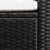 NNEVL 4 Piece Garden Lounge Set Poly Rattan Black and White