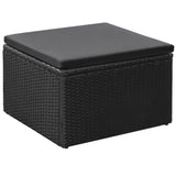 NNEVL 4 Piece Garden Lounge Set Poly Rattan Black and Grey