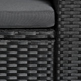 NNEVL 4 Piece Garden Lounge Set Poly Rattan Black and Grey