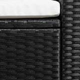 NNEVL 3 Seater Garden Sofa Black Poly Rattan with White Cushions