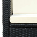 NNEVL 2 Seater Garden Sofa with Cushions Black Poly Rattan