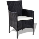 NNEVL Garden Sofa Set 7 Pieces Poly Rattan Black and Cream White