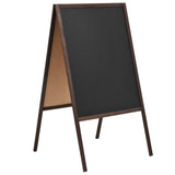 NNEVL Double-sided Blackboard Cedar Wood Free Standing 60x80 cm