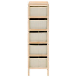 NNEVL Storage Rack with 5 Fabric Baskets Cedar Wood Beige