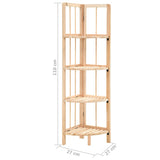NNEVL Corner Shelf Cedar Wood 27x27x110 cm