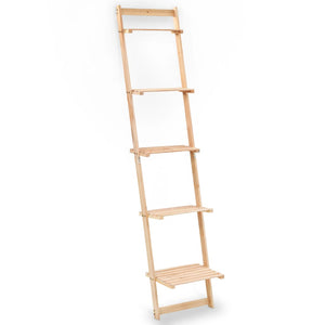 NNEVL Ladder Wall Shelf Cedar Wood 41.5x30x176 cm