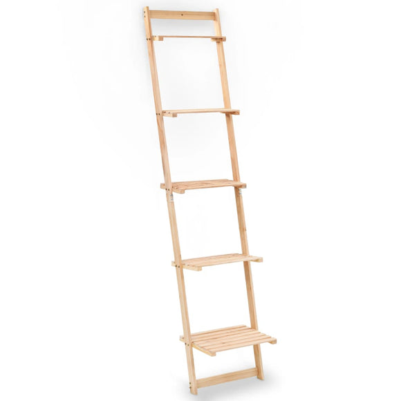 NNEVL Ladder Wall Shelf Cedar Wood 41.5x30x176 cm