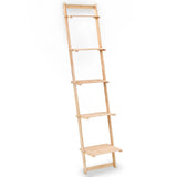NNEVL Ladder Wall Shelf Cedar Wood 41.5x30x176 cm