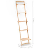 NNEVL Ladder Wall Shelf Cedar Wood 41.5x30x176 cm