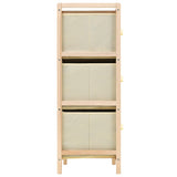 NNEVL Storage Rack with 6 Fabric Baskets Cedar Wood Beige