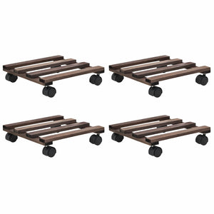 NNEVL Plant Rollers 4 pcs Cedar Wood 25x25 cm