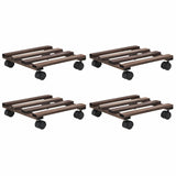 NNEVL Plant Rollers 4 pcs Cedar Wood 25x25 cm