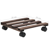 NNEVL Plant Rollers 4 pcs Cedar Wood 25x25 cm