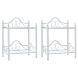 NNEVL Bedside Tables 2 pcs Steel and Tempered Glass 45x30.5x60 cm White
