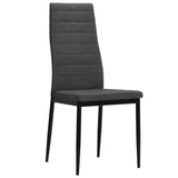 NNEVL Dining Chairs 2 pcs Dark Grey Fabric